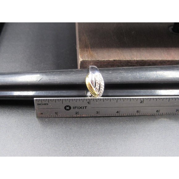 Size 6 Sterling Silver Evelynn & Richard Diamond Name Band Ring Vintage - Picture 8 of 9